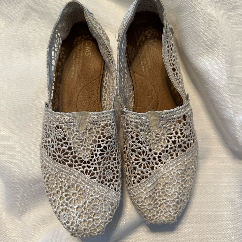 Toms crochet slip on shoes